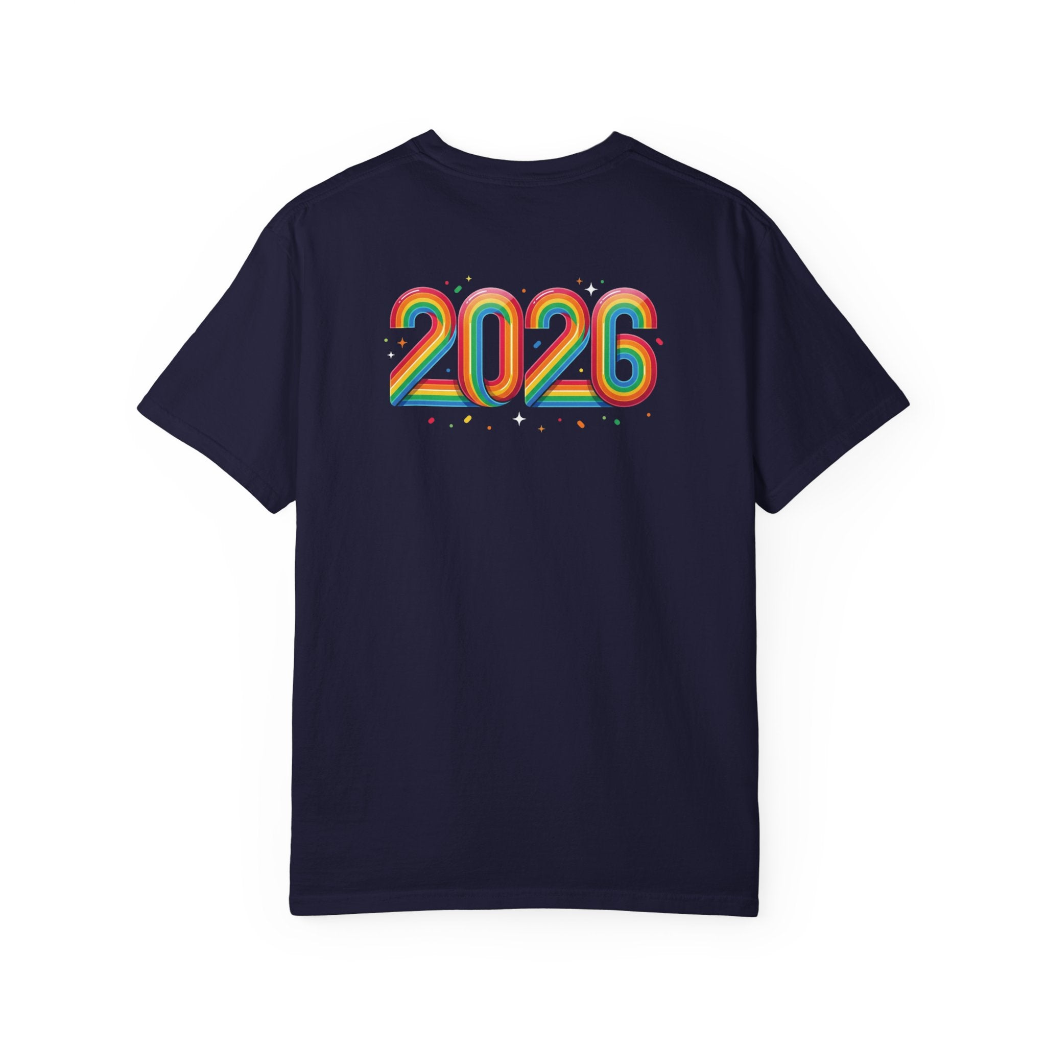 Pride Month T-Shirt — Rainbow "Pride Month" Front & 2026 Back LGBTQ+ Celebration Tee
